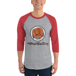 #WhatABadDog Men's 3/4 sleeve raglan shirt